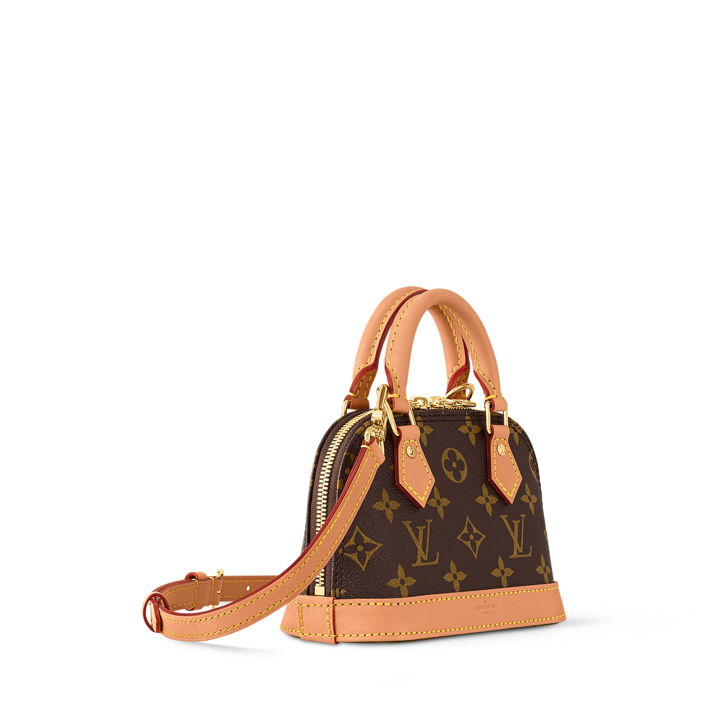 LOUIS VUITTON Nano Alma Monogram 2way Shoulder Handbag Cross body Brown
